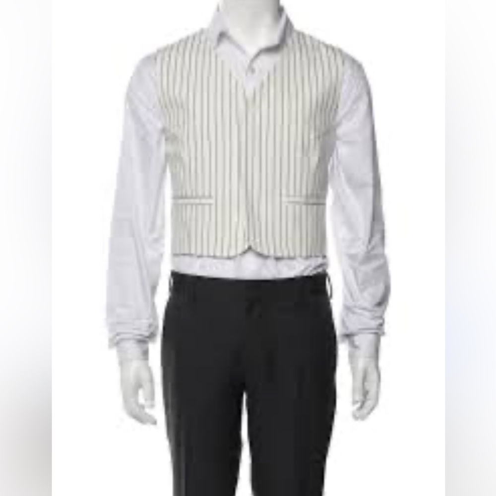 NWT MOGU White Striped Vest Sz 44 Men